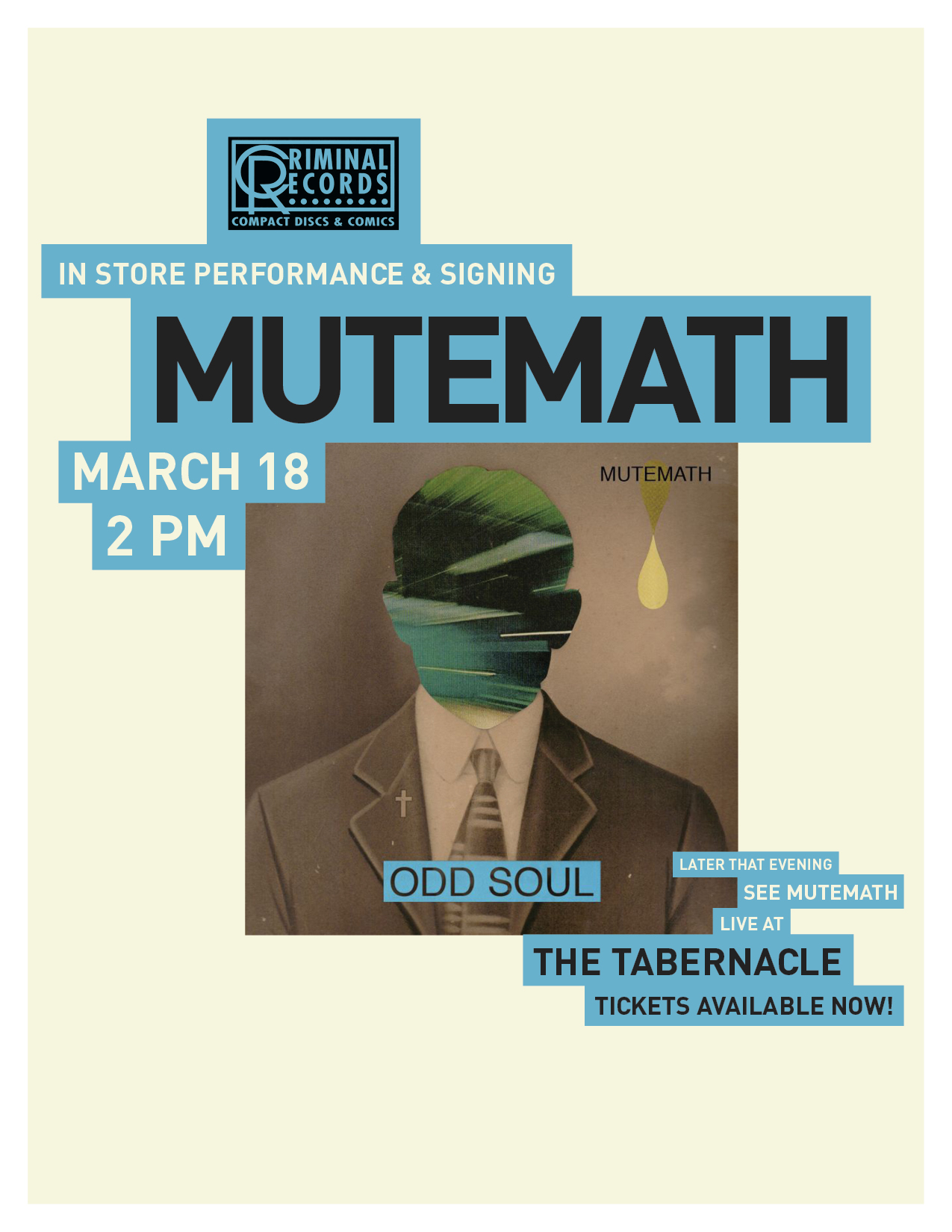 MUTEMATH Announce Criminal Records In Store, This Sunday, March 18th MUTEMATH Announce Criminal Records In Store, This Sunday, March 18th