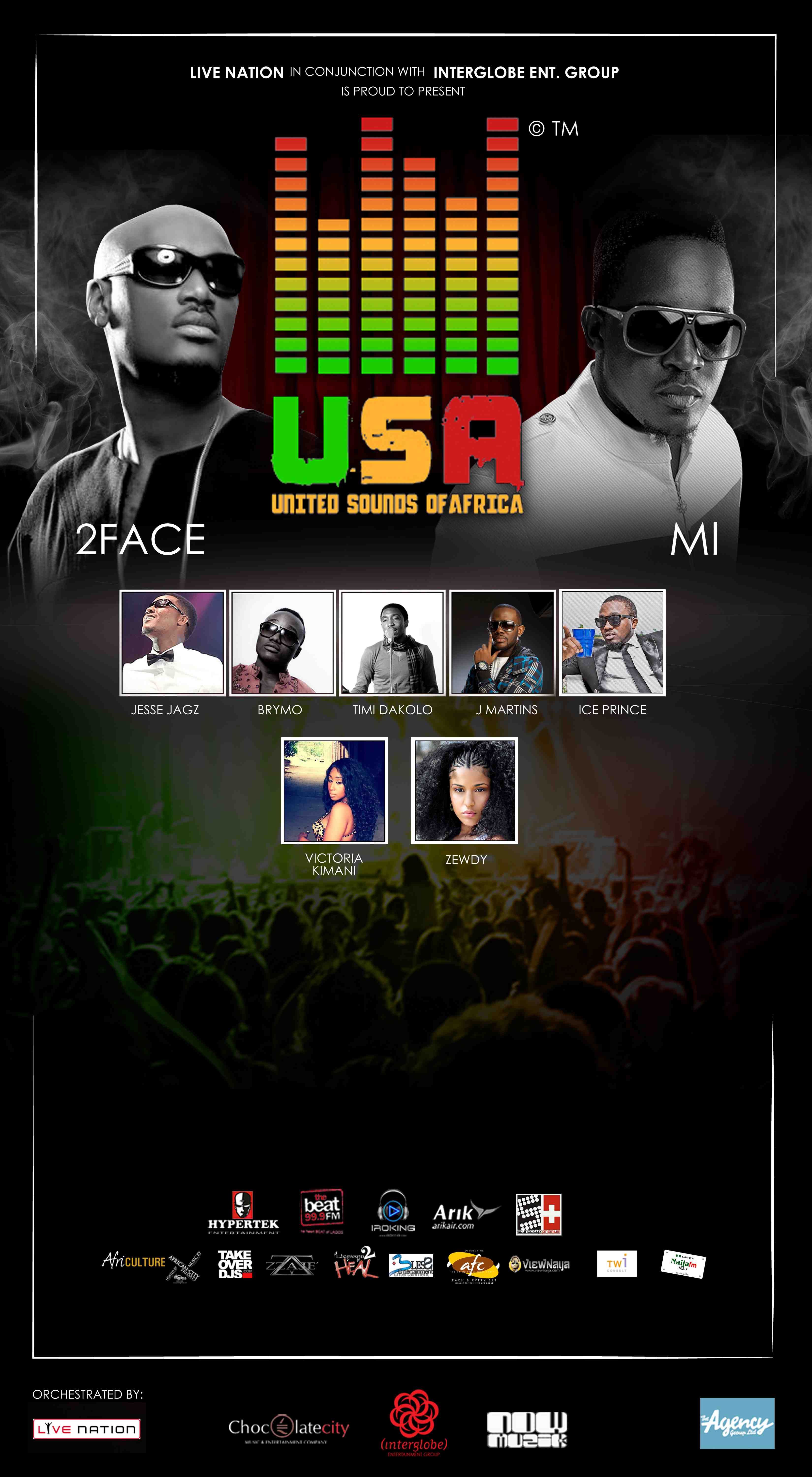 Win Tickets! See United Sounds Of Africa – US Tour featuring 2face, M.I. and more – Friday, 8/03 @ Center Stage Win Tickets! See United Sounds Of Africa – US Tour featuring 2face, M.I. and more – Friday, 8/03 @ Center Stage