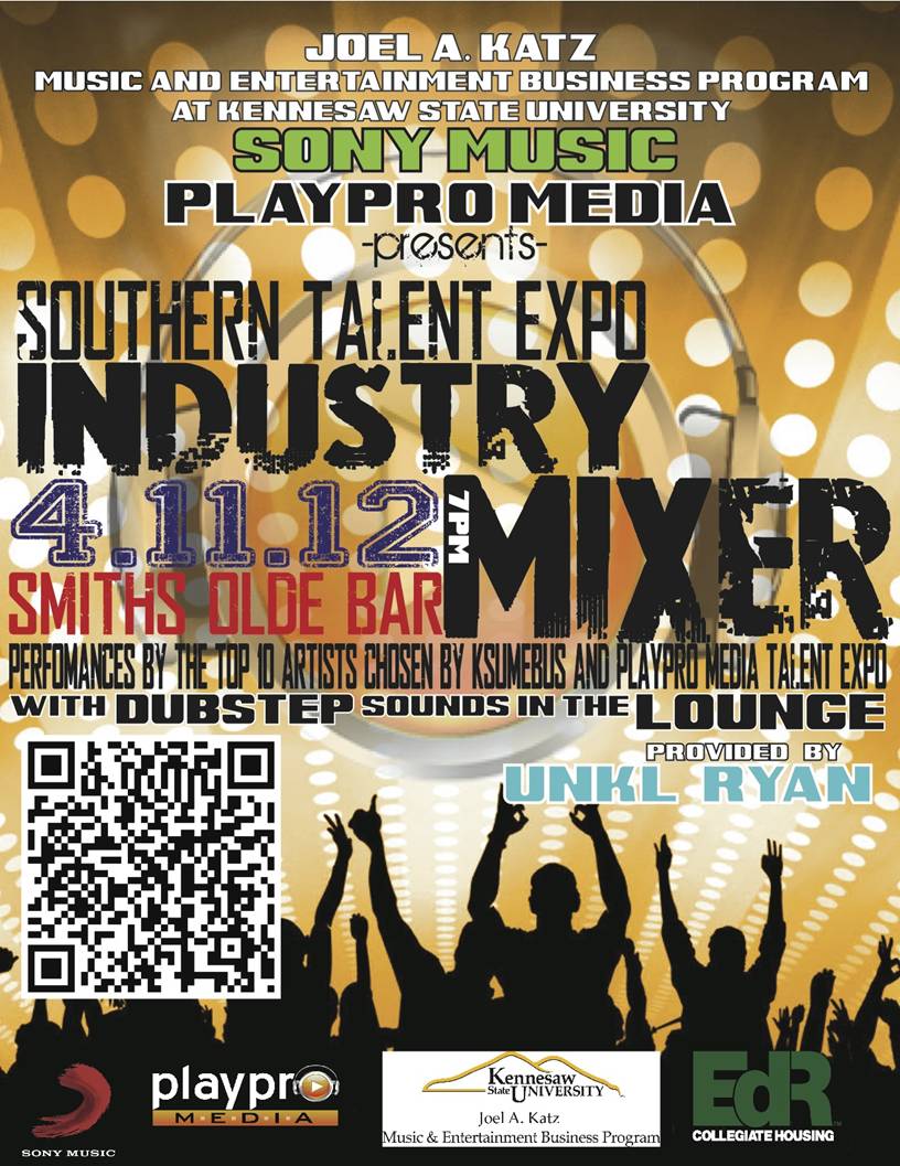 2012 Music Industry Mixer: Sony and PlayPro Southern Talent Expo April 11th @ Smith’s Olde Bar 2012 Music Industry Mixer: Sony and PlayPro Southern Talent Expo April 11th @ Smith’s Olde Bar