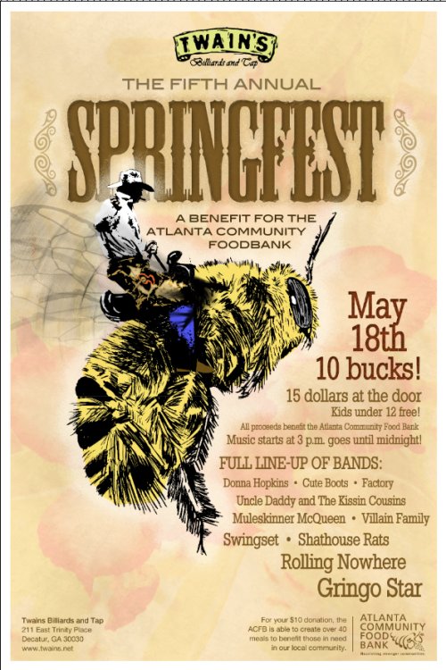 Schedule Posted for Springfest at Twain’s Billards and Tap, 5/18 Schedule Posted for Springfest at Twain’s Billards and Tap, 5/18