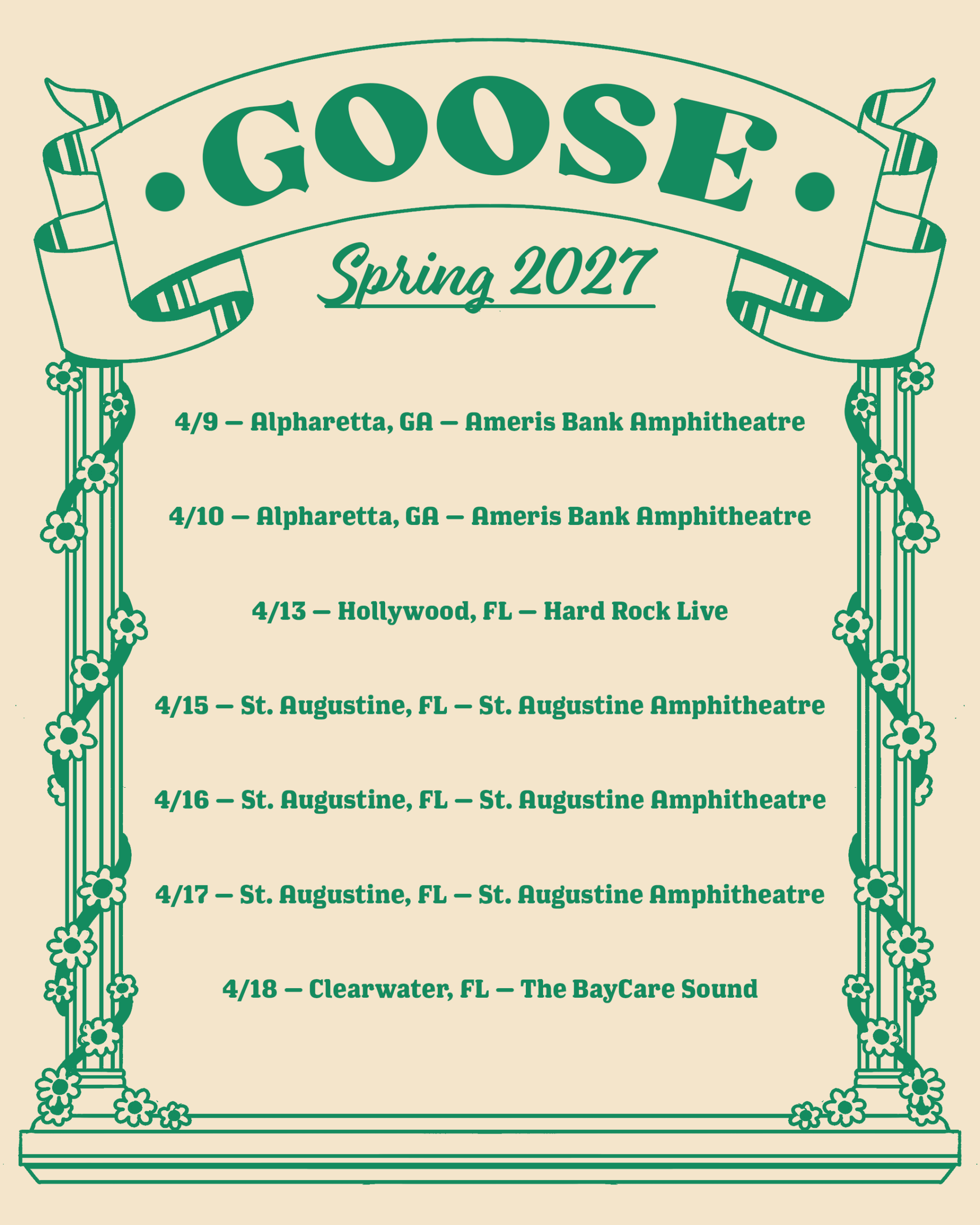 Goose Announce Two Nights at Ameris Bank Amphitheatre in April 2027