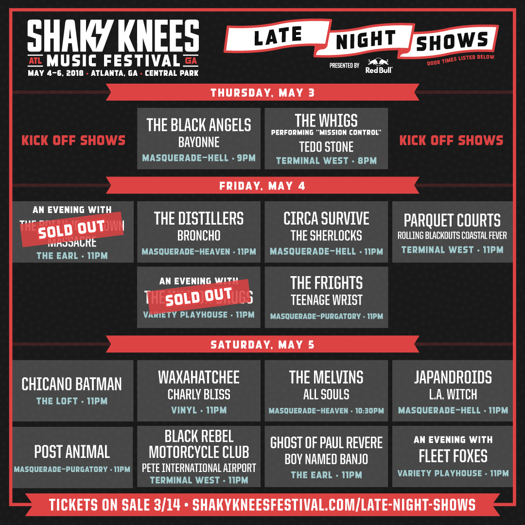 Shaky Knees Late Night Shows